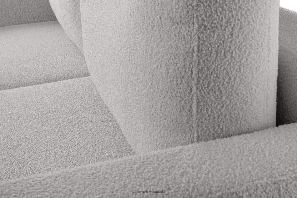 RUVIS Sofa boucle rozkładana trzyosobowa jasny szary jasny szary - zdjęcie 5