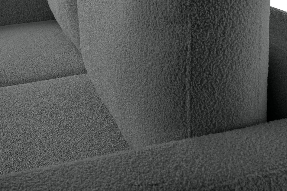 RUVIS Sofa boucle rozkładana trzyosobowa ciemny szary ciemny szary - zdjęcie 5