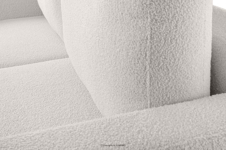 RUVIS Sofa boucle rozkładana trzyosobowa biały biały - zdjęcie 5