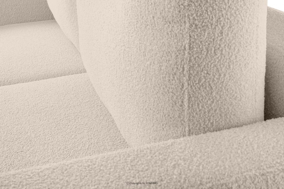 RUVIS Sofa boucle rozkładana trzyosobowa kremowy kremowy - zdjęcie 5