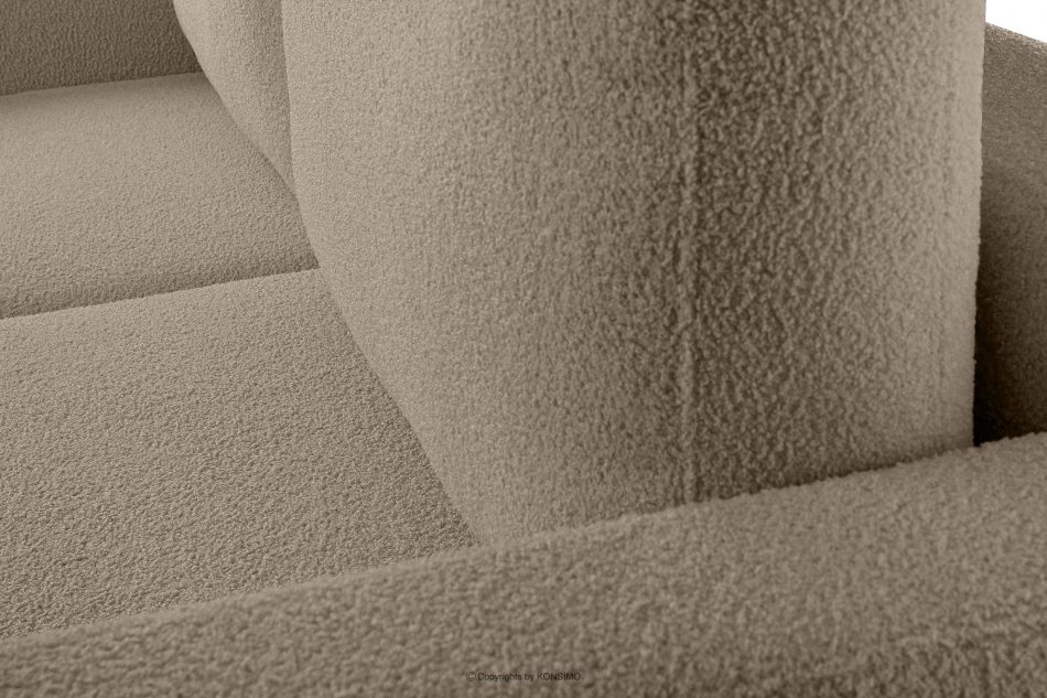 RUVIS Sofa boucle rozkładana trzyosobowa ciemny beżowy ciemny beżowy - zdjęcie 5