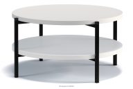 Stolik kawowy z półką w stylu loft biały mat