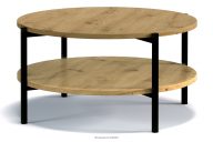 Stolik kawowy z półką w stylu loft dąb artisan