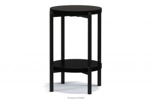 GERIS, https://konsimo.pl/kolekcja/geris/ Wysoki stolik z półką w stylu loft czarny mat czarny mat - zdjęcie
