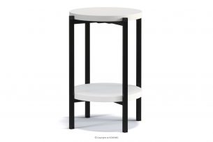 GERIS, https://konsimo.pl/kolekcja/geris/ Wysoki stolik z półką w stylu loft biały mat biały mat - zdjęcie