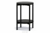GERIS Wysoki stolik z półką w stylu loft czarny połysk czarny połysk - zdjęcie 1
