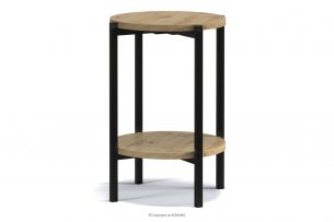 GERIS, https://konsimo.pl/kolekcja/geris/ Wysoki stolik z półką w stylu loft dąb artisan dąb artisan - zdjęcie