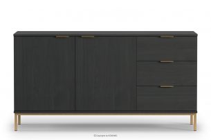 RUFES, https://konsimo.pl/kolekcja/rufes/ Komoda w stylu modern z fakturą drewna antracyt antracytowy - zdjęcie
