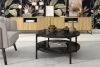 GERIS Stolik kawowy z półką w stylu loft czarny połysk czarny połysk - zdjęcie 2