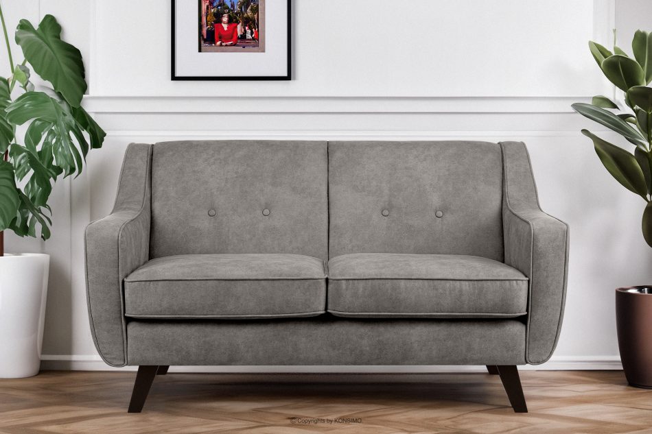 TERSO Sofa 2 loft w tkaninie skóropodobnej popielaty popielaty - zdjęcie 1