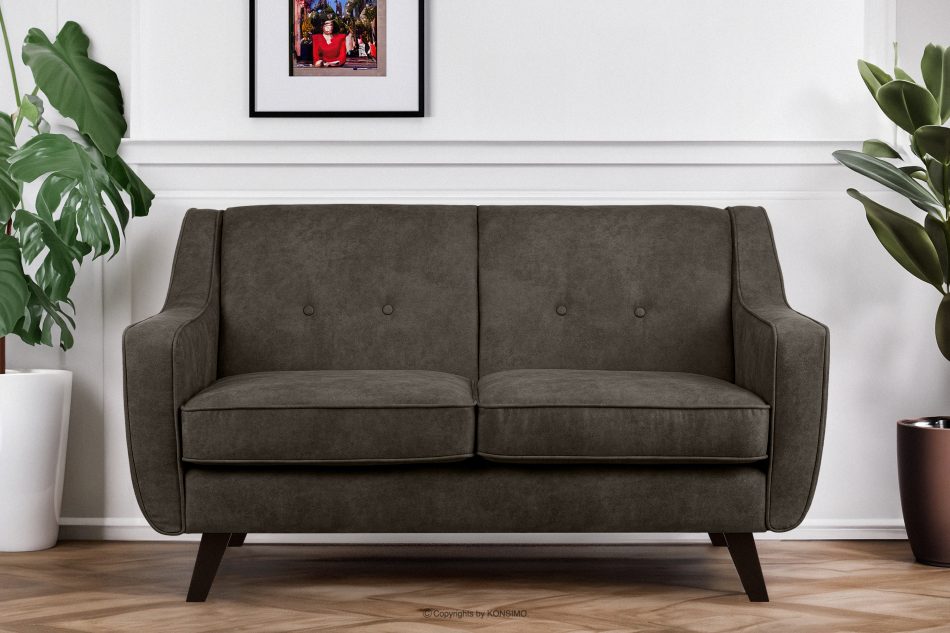 TERSO Sofa 2 loft w tkaninie skóropodobnej szarobrązowy szarobrązowy - zdjęcie 1