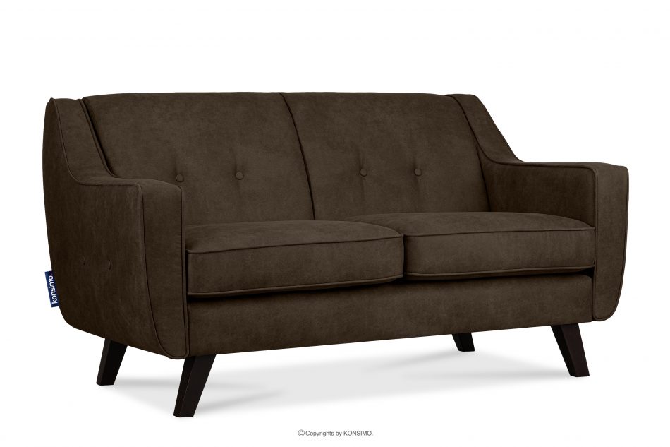 TERSO Sofa 2 loft w tkaninie skóropodobnej ciemny brązowy ciemny brązowy - zdjęcie 2