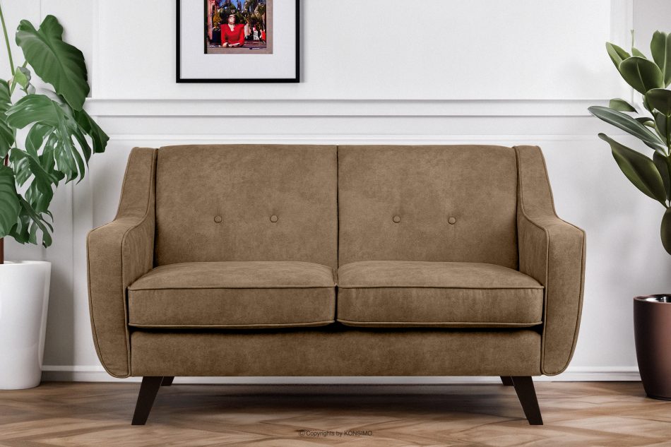 TERSO Sofa 2 loft w tkaninie skóropodobnej jasny brązowy jasny brązowy - zdjęcie 1