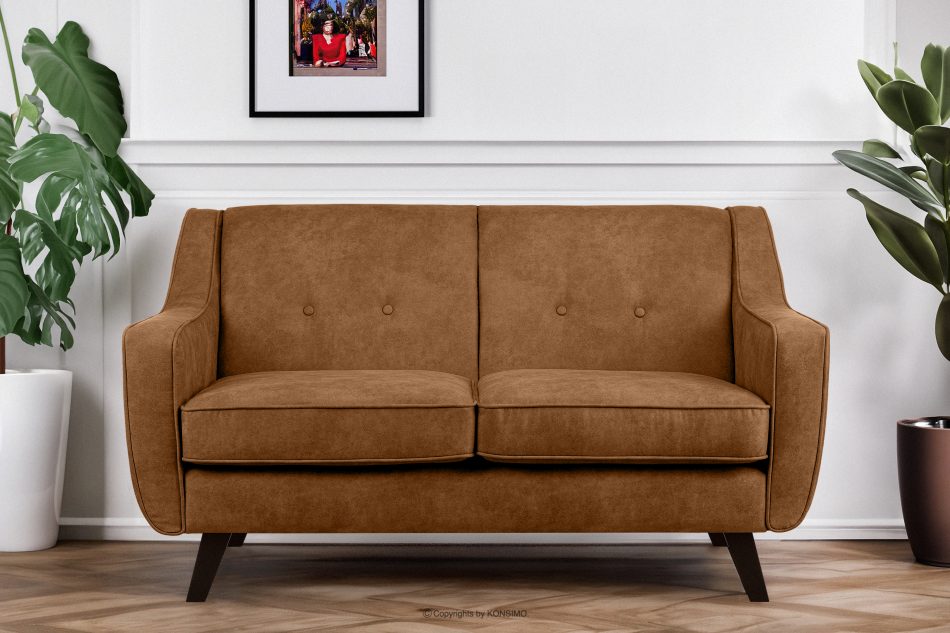 TERSO Sofa 2 loft w tkaninie skóropodobnej rudy rudy - zdjęcie 1