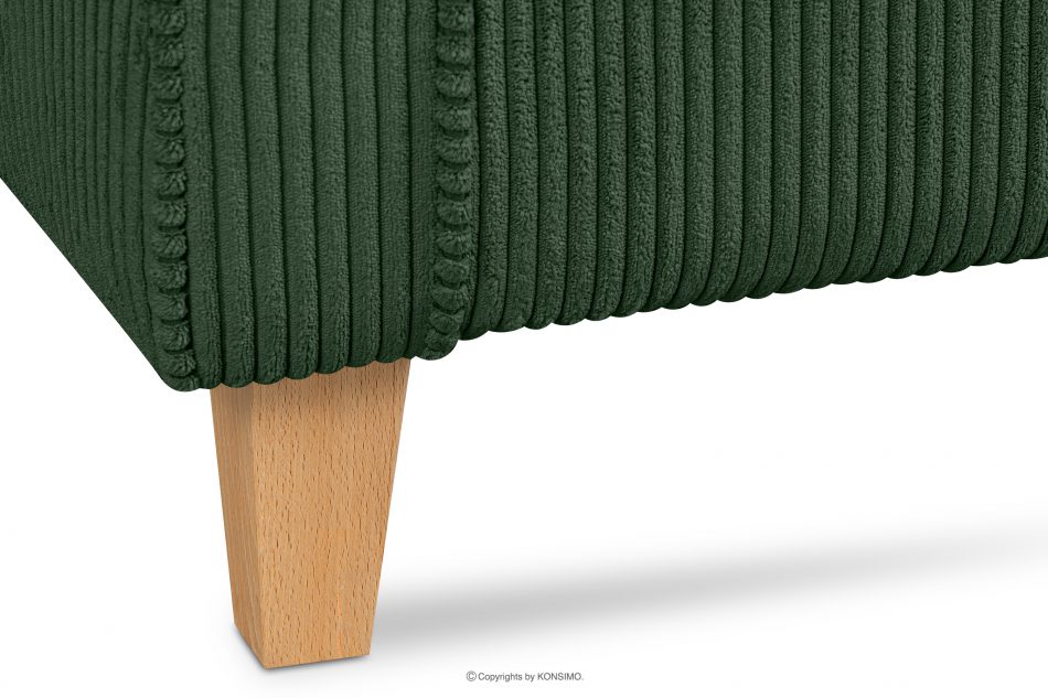 MILES Fotel uszak sztruks na drewnianych nóżkach ciemny zielony/buk ciemny zielony/buk - zdjęcie 7