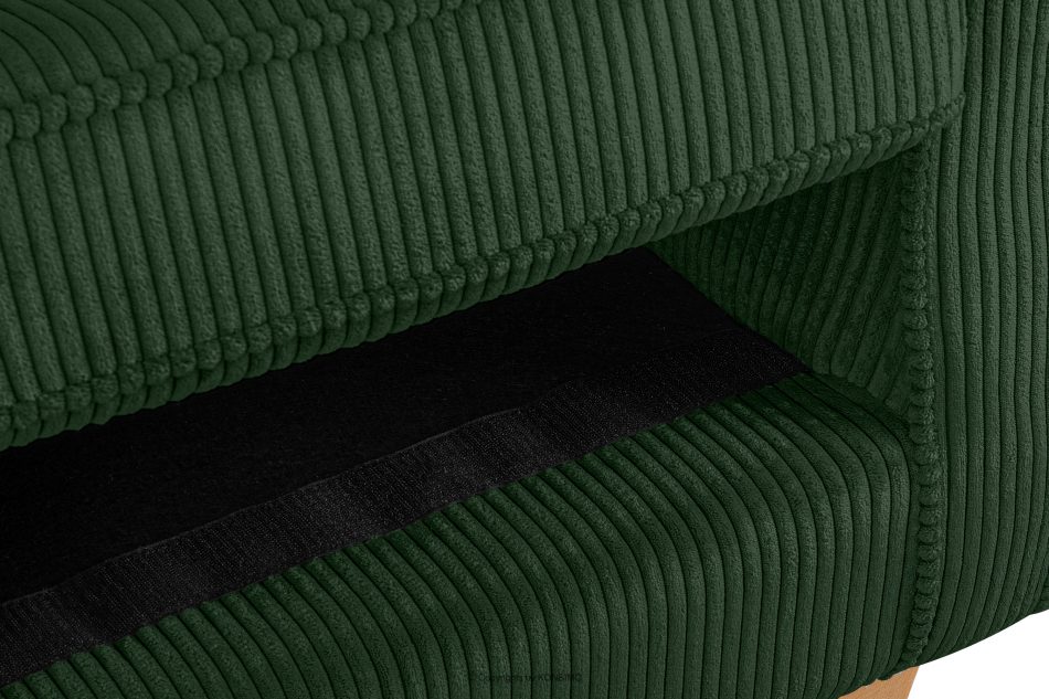 MILES Fotel uszak sztruks na drewnianych nóżkach ciemny zielony/buk ciemny zielony/buk - zdjęcie 9