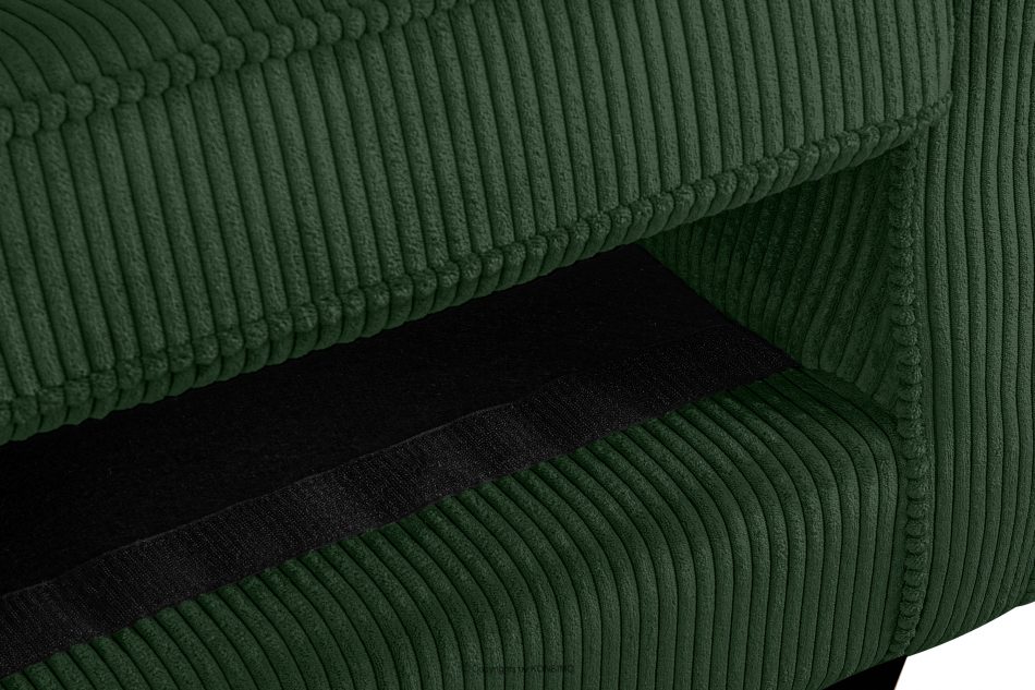 MILES Fotel uszak sztruks na drewnianych nóżkach ciemny zielony/czarny ciemny zielony/czarny - zdjęcie 9
