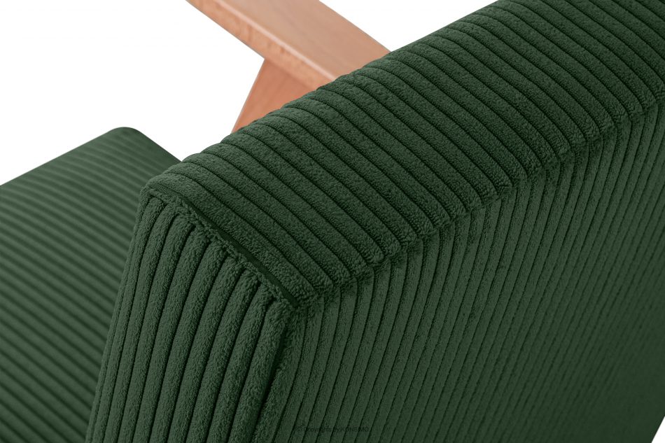 NASET Fotel PRL w tkaninie sztruks ciemny zielony/jasny dąb ciemny zielony/jasny dąb - zdjęcie 8