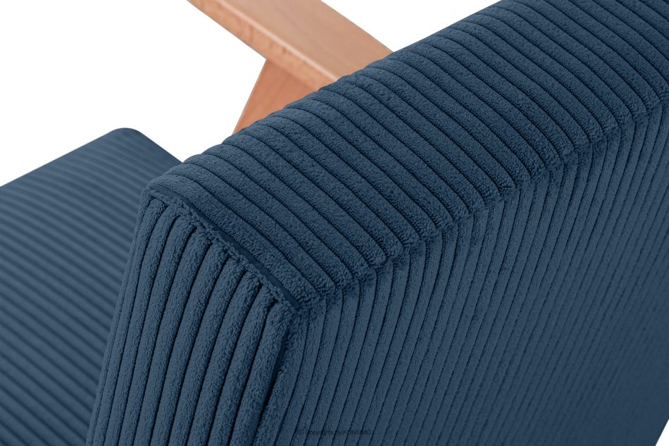 NASET Fotel vintage w tkaninie sztruks ciemny ciemny niebieski/jasny dąb ciemny niebieski/jasny dąb - zdjęcie 8