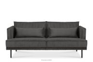 Sofa 3 osobowa w tkaninie sztruks z poduszkami welur szary