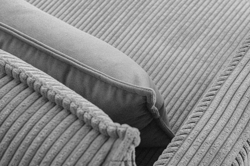 GANZO Sofa 3 osobowa w tkaninie sztruks z poduszkami welur jasny szary jasny szary - zdjęcie 4