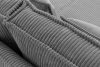 GANZO Sofa 3 osobowa w tkaninie sztruks z poduszkami welur jasny szary jasny szary - zdjęcie 6