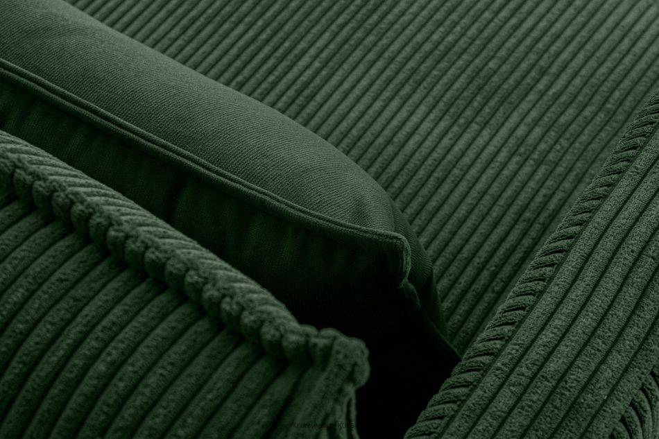 GANZO Sofa 3 osobowa w tkaninie sztruks z poduszkami welur ciemny zielony ciemny zielony - zdjęcie 4