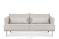 Sofa 3 osobowa w tkaninie sztruks z poduszkami welur kremowy