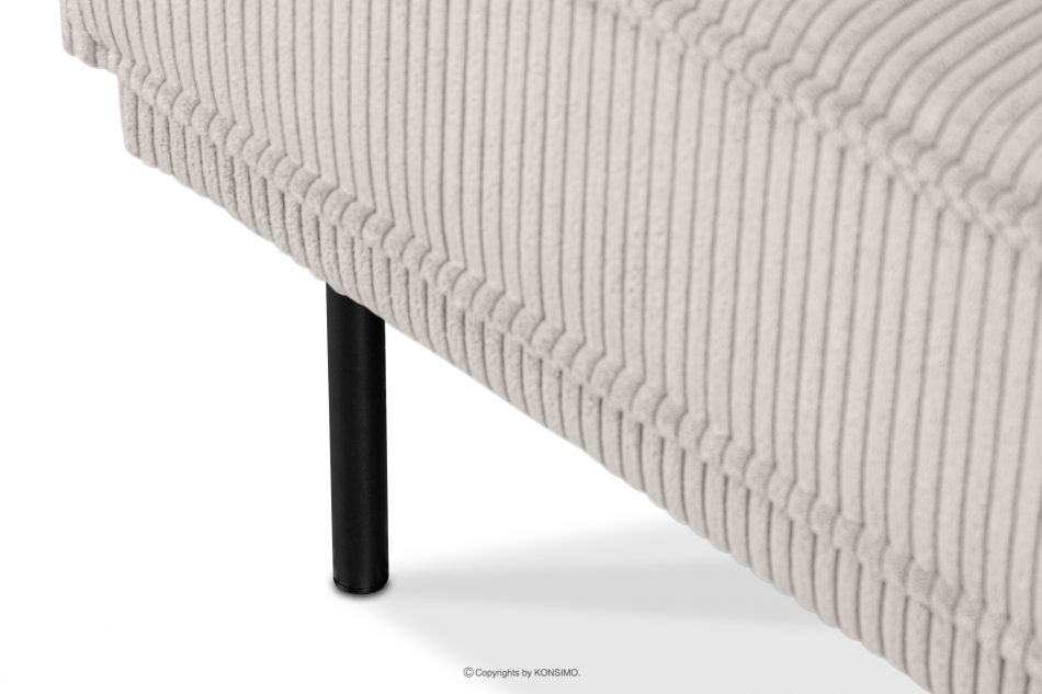 GANZO Sofa 3 osobowa w tkaninie sztruks z poduszkami welur kremowy kremowy - zdjęcie 7