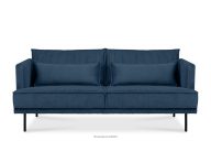Sofa 3 osobowa w tkaninie sztruks z poduszkami welur granatowy