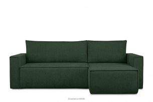 NAPI II, https://konsimo.pl/kolekcja/napi-ii/ Narożnik z funkcją spania w tkaninie plecionej zielony lewy/prawy zielony - zdjęcie