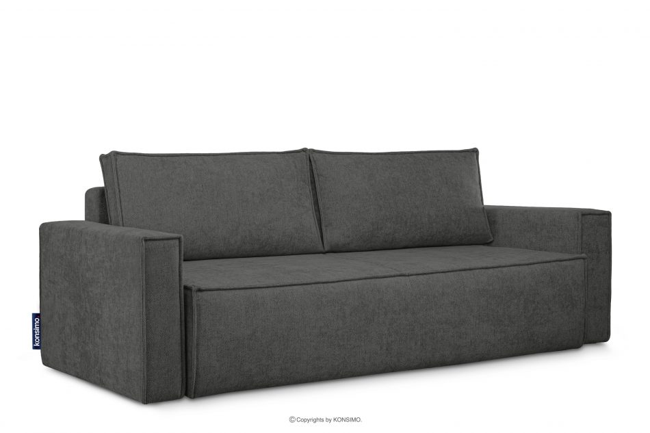 NAPI II Sofa 3 z funkcją spania w tkaninie plecionej stalowy stalowy - zdjęcie 2