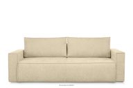Sofa 3 z funkcją spania w tkaninie plecionej ciemny kremowy