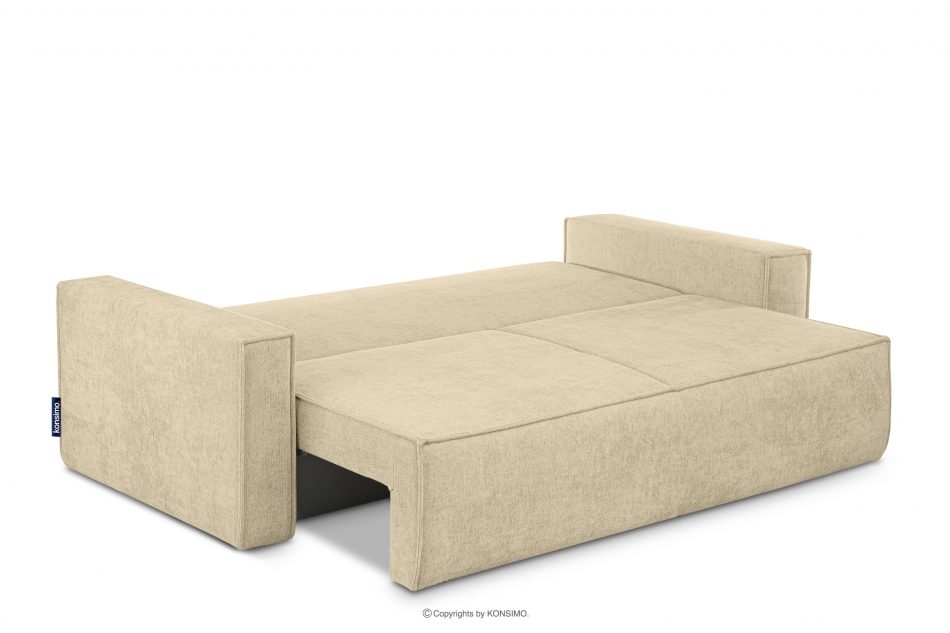 NAPI II Sofa 3 z funkcją spania w tkaninie plecionej ciemny kremowy ciemny kremowy - zdjęcie 4