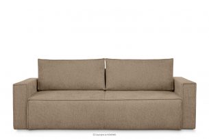 NAPI II, https://konsimo.pl/kolekcja/napi-ii/ Sofa 3 z funkcją spania w tkaninie plecionej jasny brązowy jasny brązowy - zdjęcie