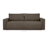 Sofa 3 z funkcją spania w tkaninie plecionej chłodny brąz