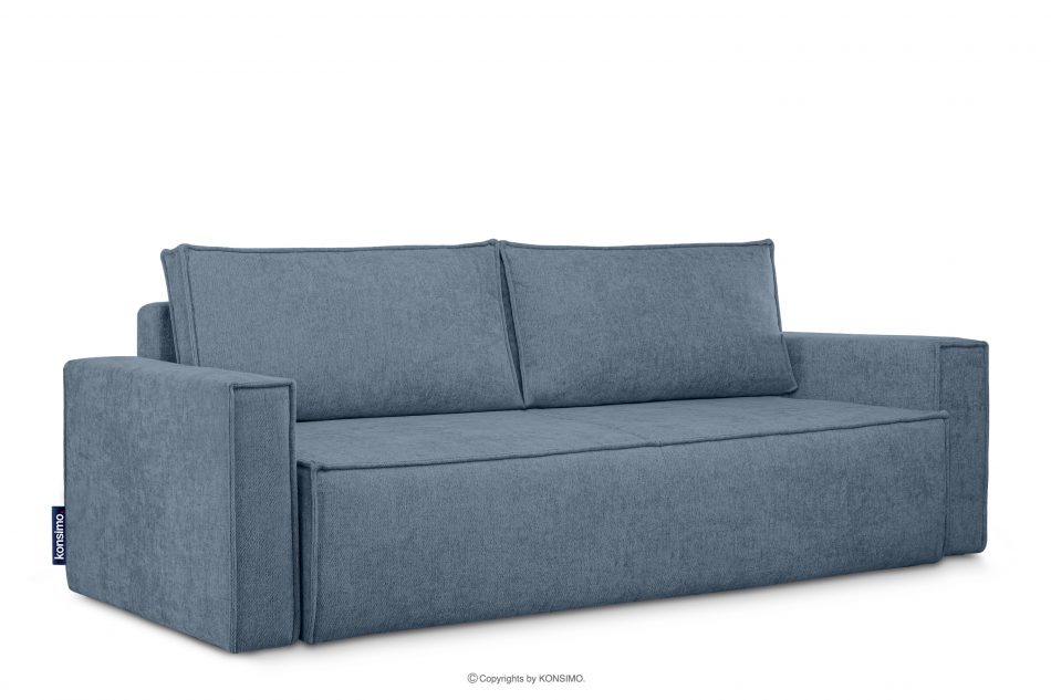 NAPI II Sofa 3 z funkcją spania w tkaninie plecionej jasny niebieski jasny niebieski - zdjęcie 2