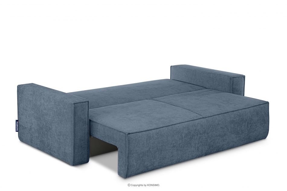 NAPI II Sofa 3 z funkcją spania w tkaninie plecionej jasny niebieski jasny niebieski - zdjęcie 4