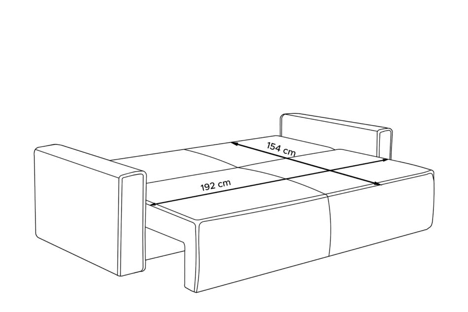 NAPI II Sofa 3 z funkcją spania w tkaninie plecionej siwy siwy - zdjęcie 14