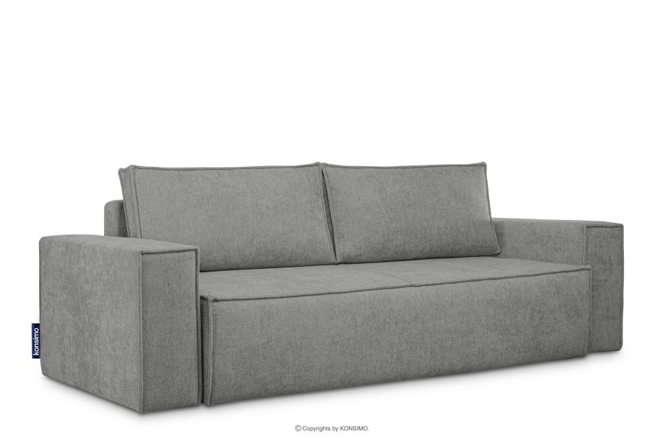 NAPI II Sofa 3 w tkaninie plecionej z funkcją spania siwy siwy - zdjęcie 2