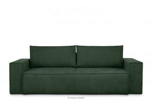 NAPI II, https://konsimo.pl/kolekcja/napi-ii/ Sofa 3 w tkaninie plecionej z funkcją spania zielony zielony - zdjęcie