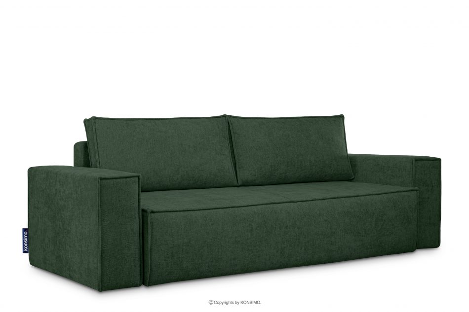 NAPI II Sofa 3 w tkaninie plecionej z funkcją spania zielony zielony - zdjęcie 2