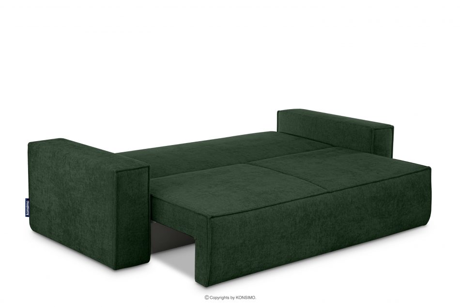 NAPI II Sofa 3 w tkaninie plecionej z funkcją spania zielony zielony - zdjęcie 4