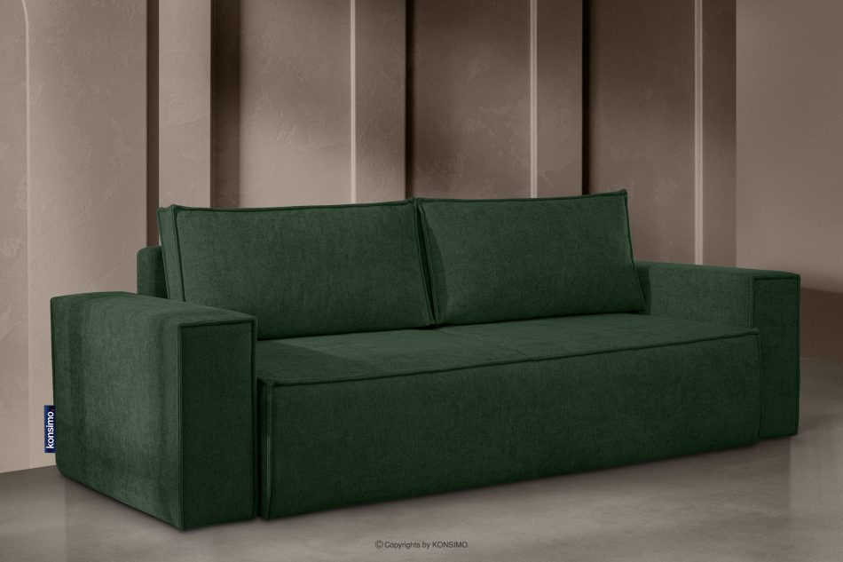 NAPI II Sofa 3 w tkaninie plecionej z funkcją spania zielony zielony - zdjęcie 12