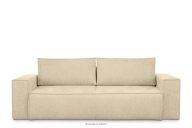 Sofa 3 w tkaninie plecionej z funkcją spania ciemny kremowy