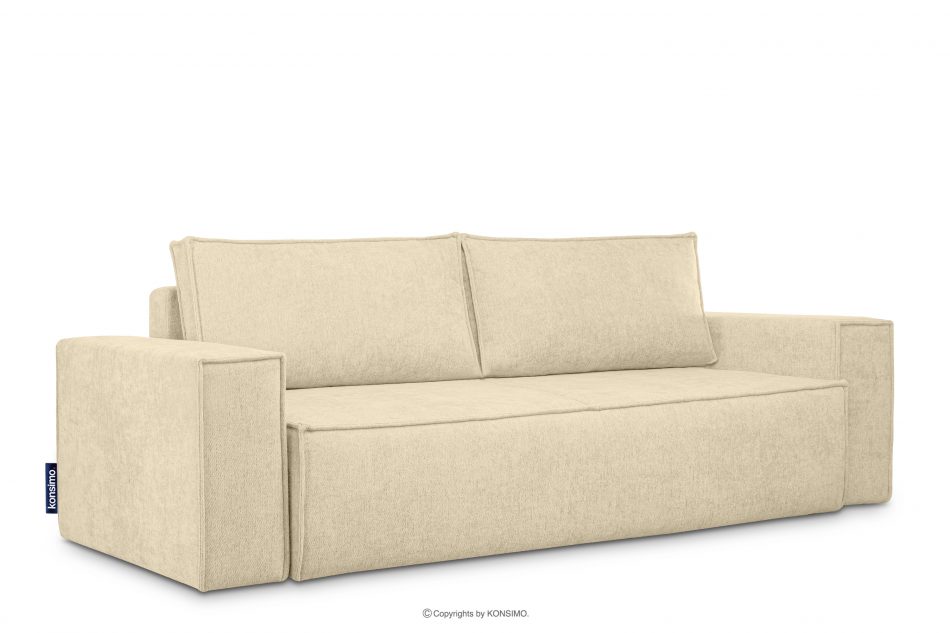 NAPI II Sofa 3 w tkaninie plecionej z funkcją spania ciemny kremowy ciemny kremowy - zdjęcie 2