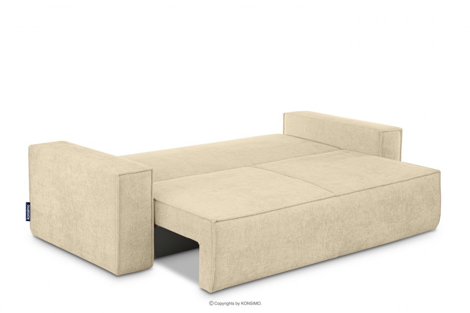 NAPI II Sofa 3 w tkaninie plecionej z funkcją spania ciemny kremowy ciemny kremowy - zdjęcie 4