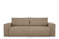 Sofa 3 w tkaninie plecionej z funkcją spania jasny brązowy