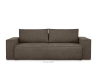 Sofa 3 w tkaninie plecionej z funkcją spania chłodny brąz