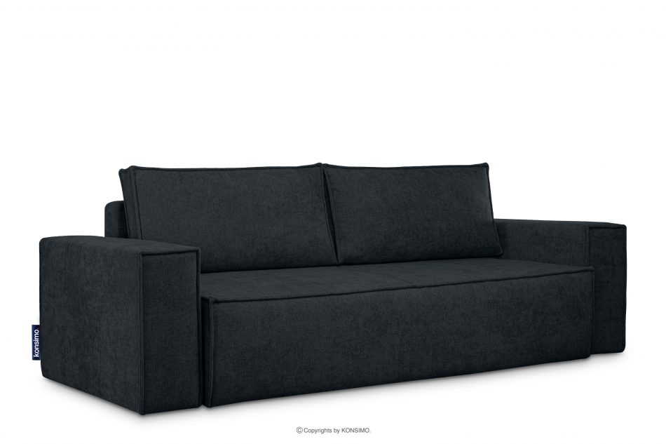 NAPI II Sofa 3 w tkaninie plecionej z funkcją spania ciemny granatowy ciemny granatowy - zdjęcie 2